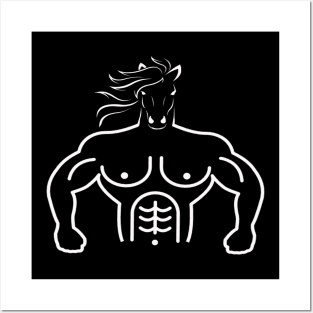 bodybuilding horse design Posters and Art